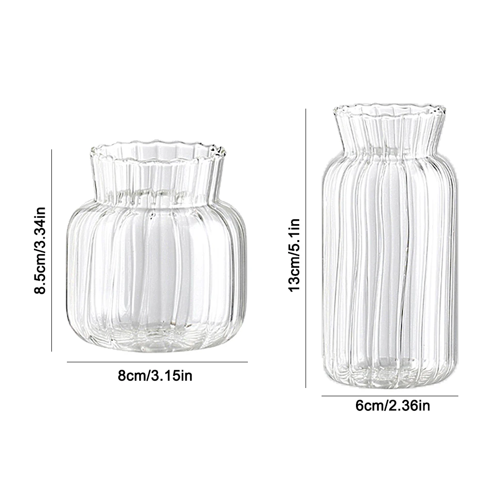 

European-Style Simple Transparent Glass Vase Fashion Beautiful Vase Hydroponic Vase Decoration Flower Pot Living Room Home Decor