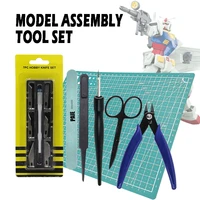 7pcs model assembling tool set gundam diy cutting pliers nozzle pliers polishing stick pen knife penetrating line pen handmade