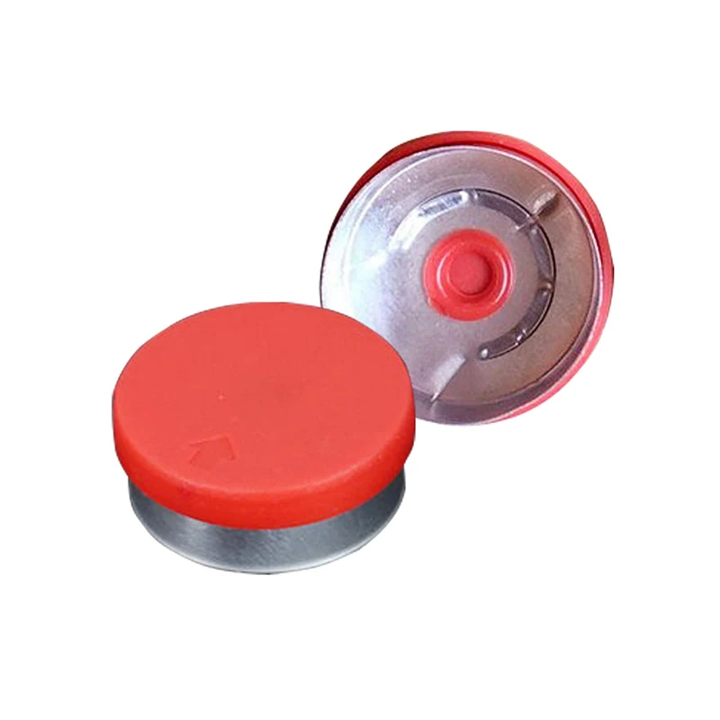 

100 Pcs Red 20mm Flip Off Caps, Flip-Off Vial Seals, Pharmaceutical Caps, Plastic-Aluminum Flip Off Caps