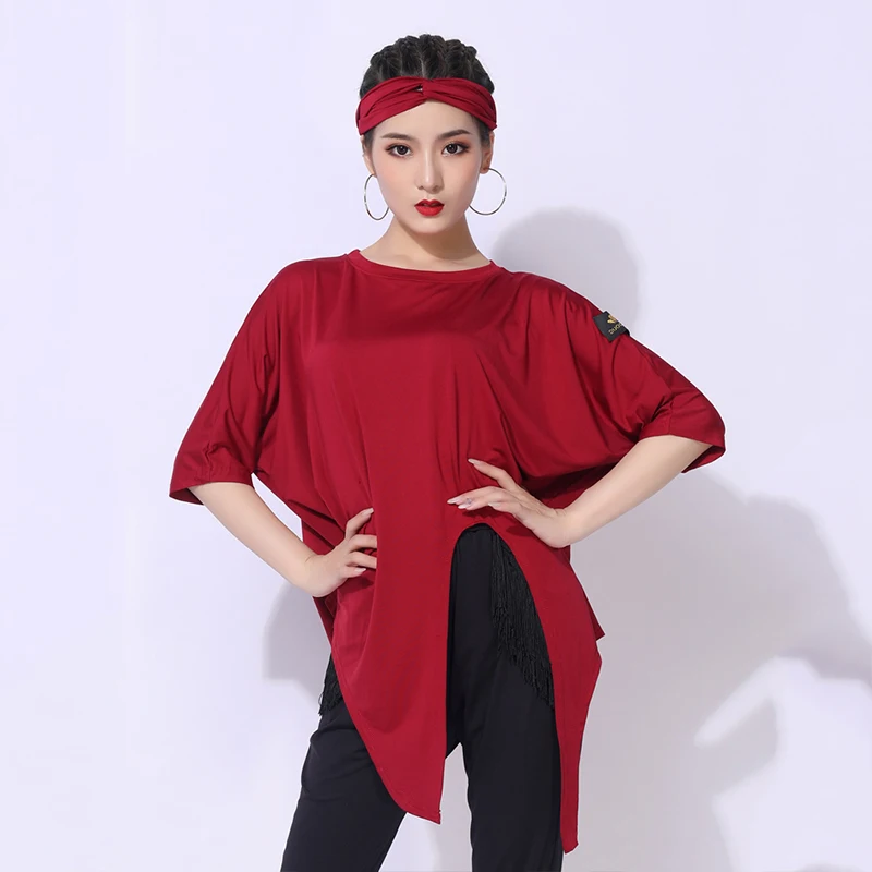 Женский топ для латиноамериканских танцев свободные рубашки с короткими