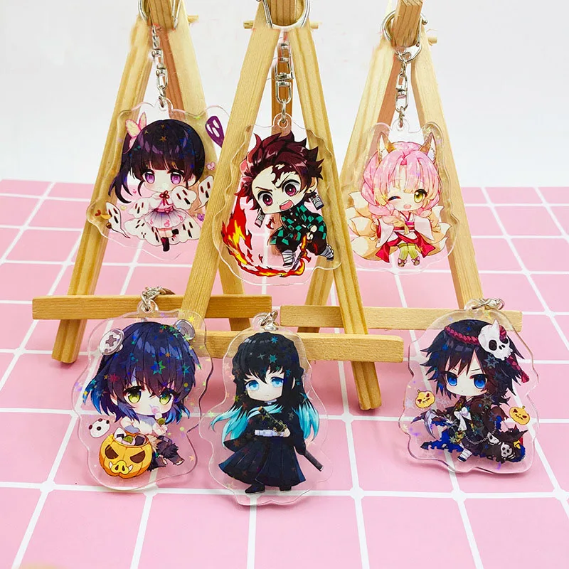 

Брелоки с фигуркой героя аниме Demon Slayer, Kimetsu No Yaiba, акриловые подвесные брелоки, подарки для фанатов, игрушки, 1 шт.
