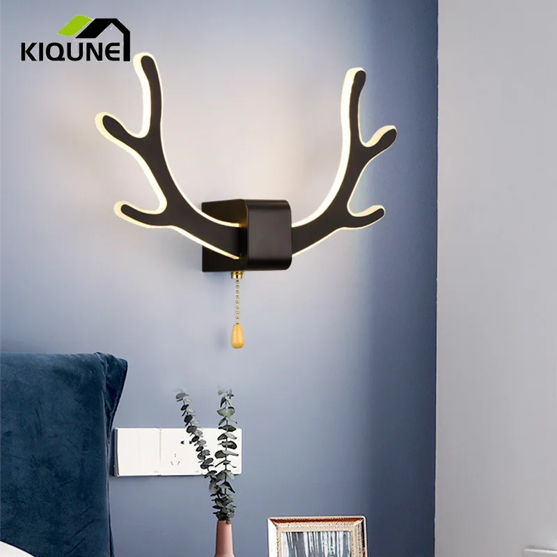 

Creative Antler Wall Lamp Northern Europe Simple Style Bedside LED Lamp Living Room Bedroom Corridor Staircase Decorative Light