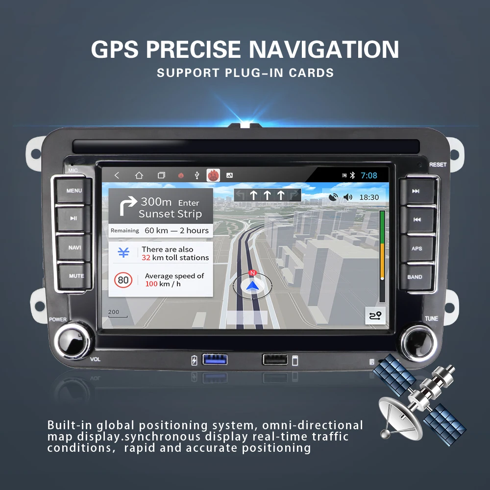 Автомагнитола Hikity на Android с GPS-Wifi мультимедийный проигрыватель 7 дюймов для