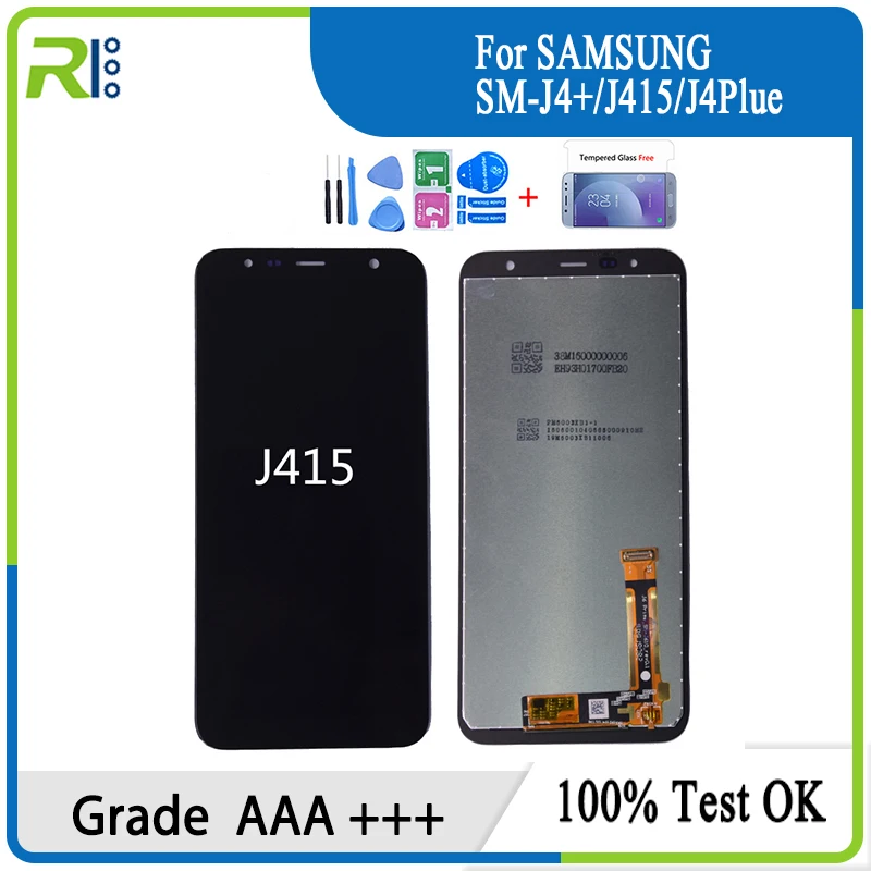 

Оригинальный ЖК-дисплей для Samsung Galaxy J4 + J415 SM-J415F J415FN, сенсорный экран в сборе для Samsung J4 plus J415, ЖК-экран