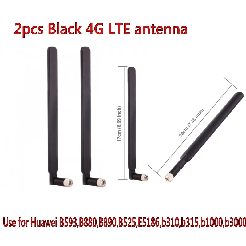 2 шт. черная антенна роутер B315 B310 B593 B525 B880 B890 E5186 5dBi SMA Male 4G LTE|Антенны для связи| |