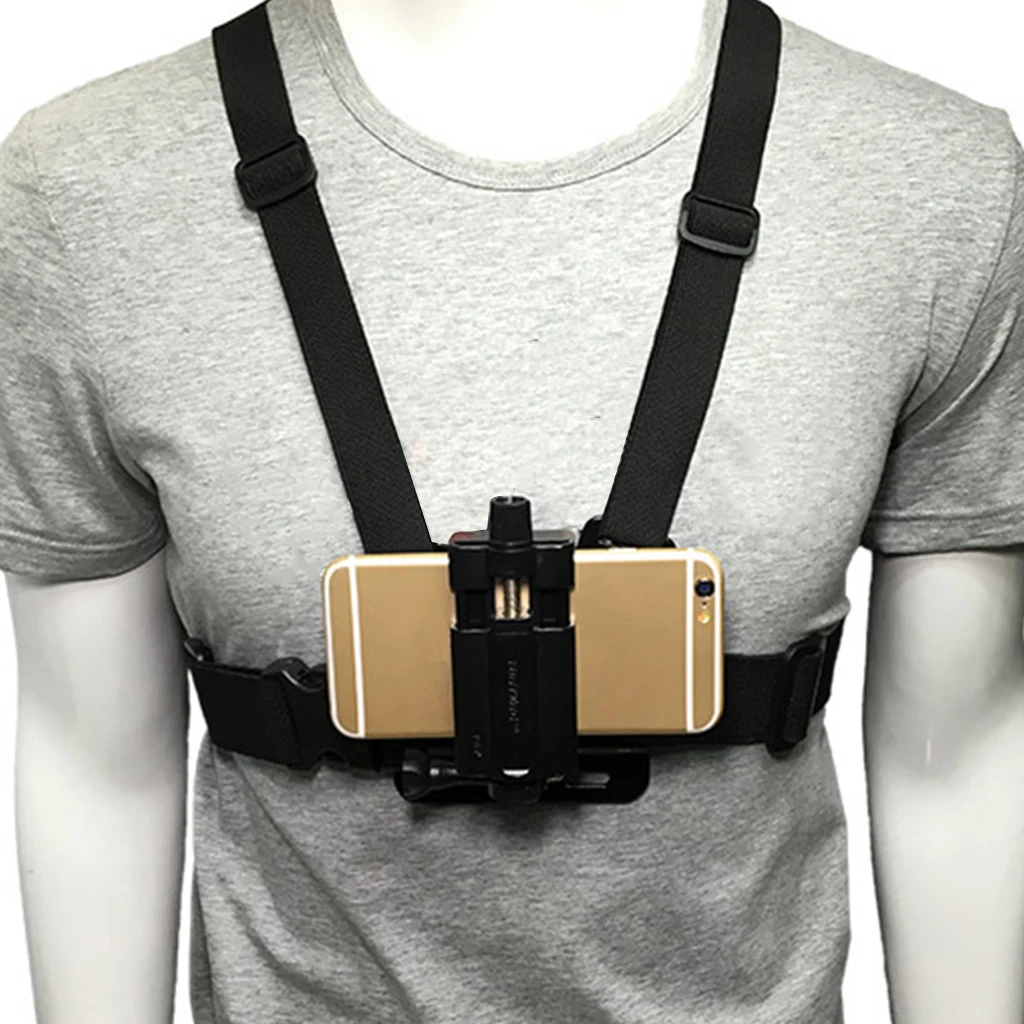 

Adjustable Mobile Phone Chest Mount Harness Strap Holder Universal Chest Body Harness Phone Clip Holder for Cellphones
