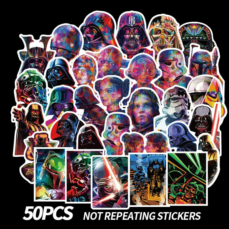 50PCS 108 шт./упак. Звездные войны наклейка s для детей компьютер PS4 на ноутбук ТВ холодильник велосипед Водонепроницаемая наклейка аниме наклейка - Цвет: 50PCS