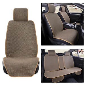 linen car seat cover protector flax front or rear seat back cushion pad mat backrest for auto interior truck suv van free global shipping