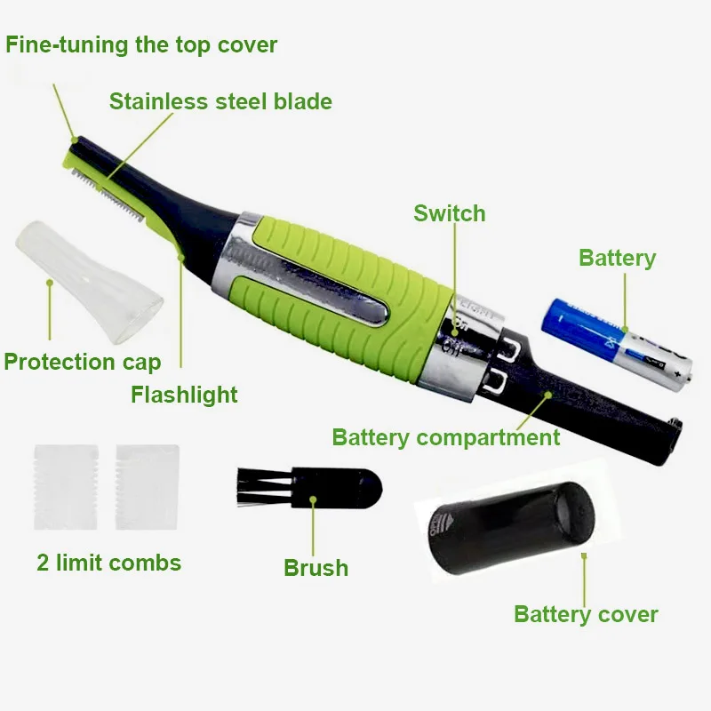 Electric Nose Hair Trimmer Implement Shaver Clipper Ear Neck Eyebrow Epilators Man Woman Clean Trimer Razor Accessories | Красота и