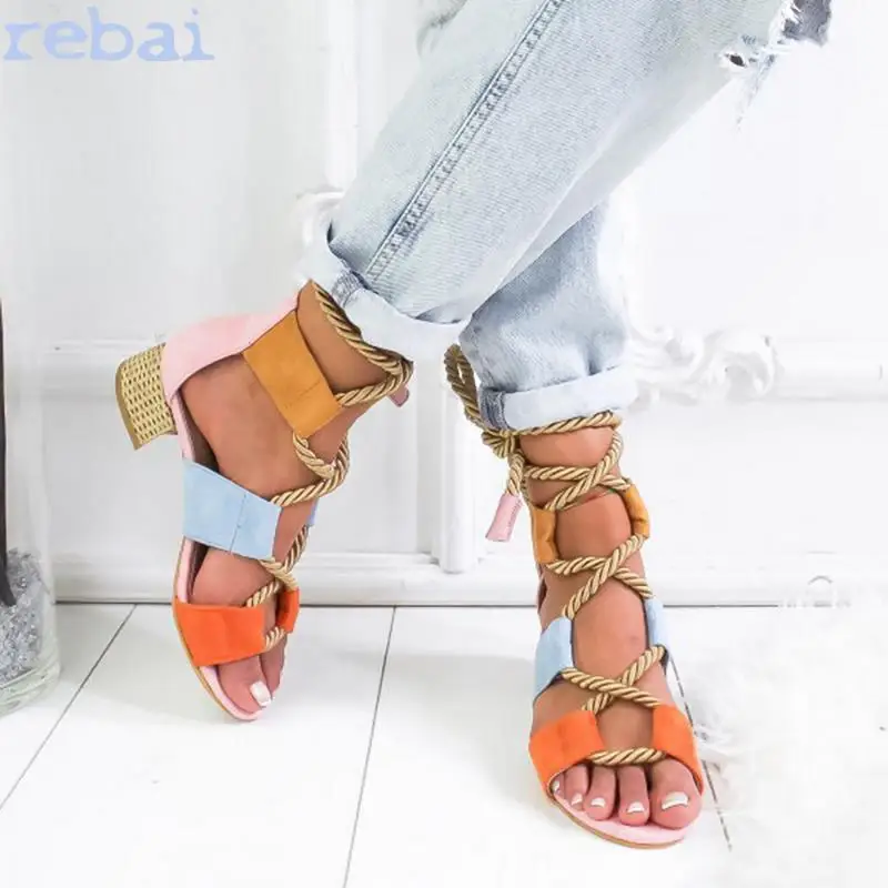 

Summer Wedge Espadrilles Women Sandals 5CM Heel Pointed Fish Mouth Sandals Woman Hemp Lace Up Women Platform Sandals