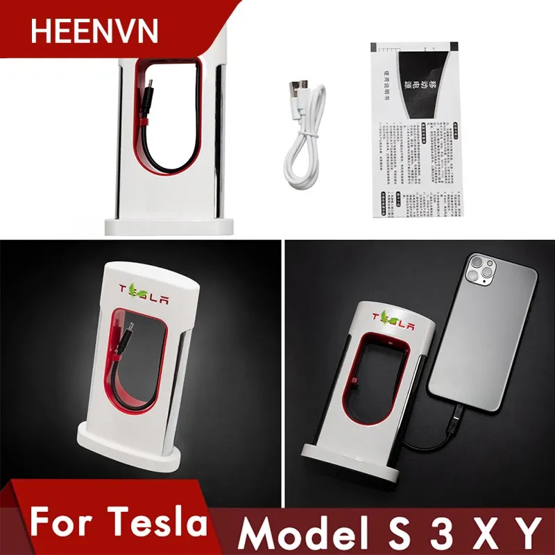 

New Hot Car Tesla Model 3 Y S X Model3 Cell Phone Charger 2022 Power Smartphone Super Charger Auto Interior Accessories 2021