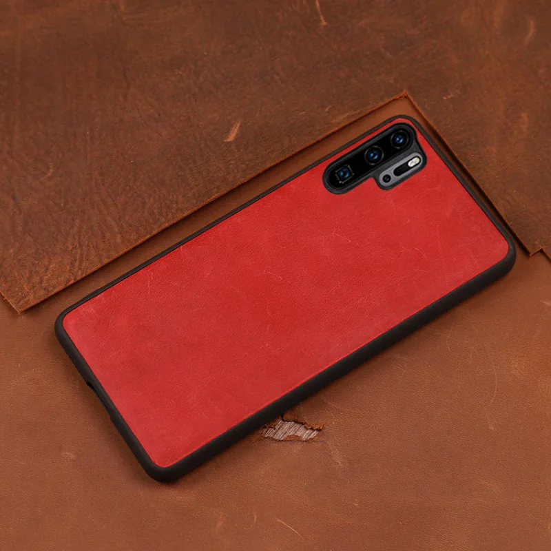 Red Чехол для телефона из воловьей кожи для huawei P20 P30 lite mate 10 20 Pro Y9 P smart чехол Crazy Horse для Honor 8X9 10 20 lite чехол - Цвет: Red