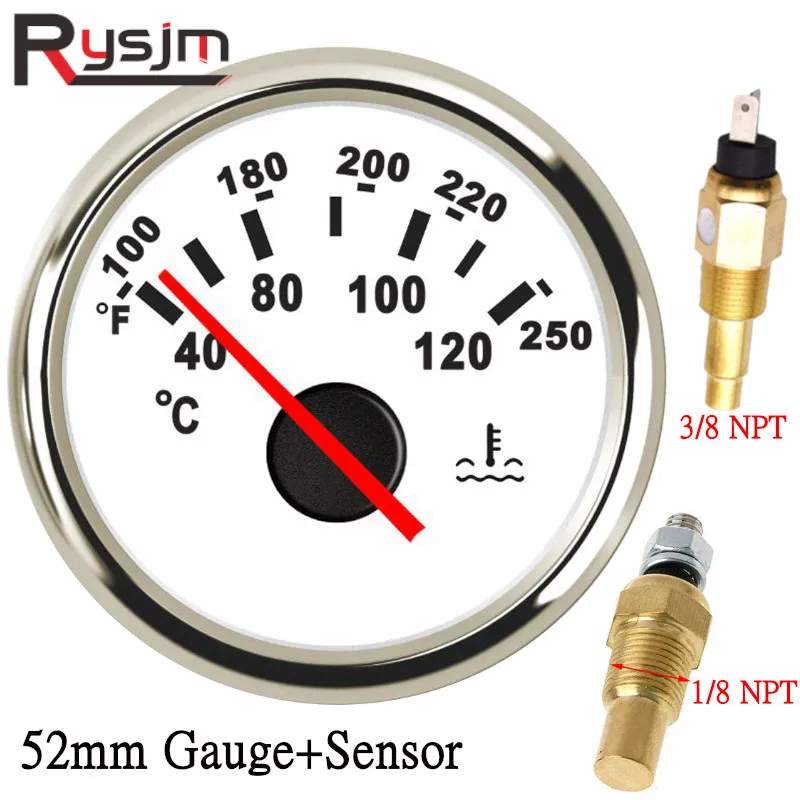 

Hot Sale 52mm Digital Car Boat Water Temp Gauge 40-120℃ With Water Temp Sensor NPT 3/8 For Truck Marine Motorcycle 12V/24V