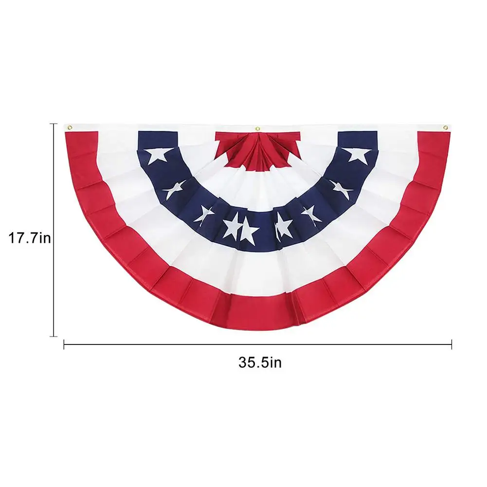 

JiaHao Hot Sale Embroidered USA Pleated Flag skirt fan-shaped Flag American Flag Bunting For Decoration