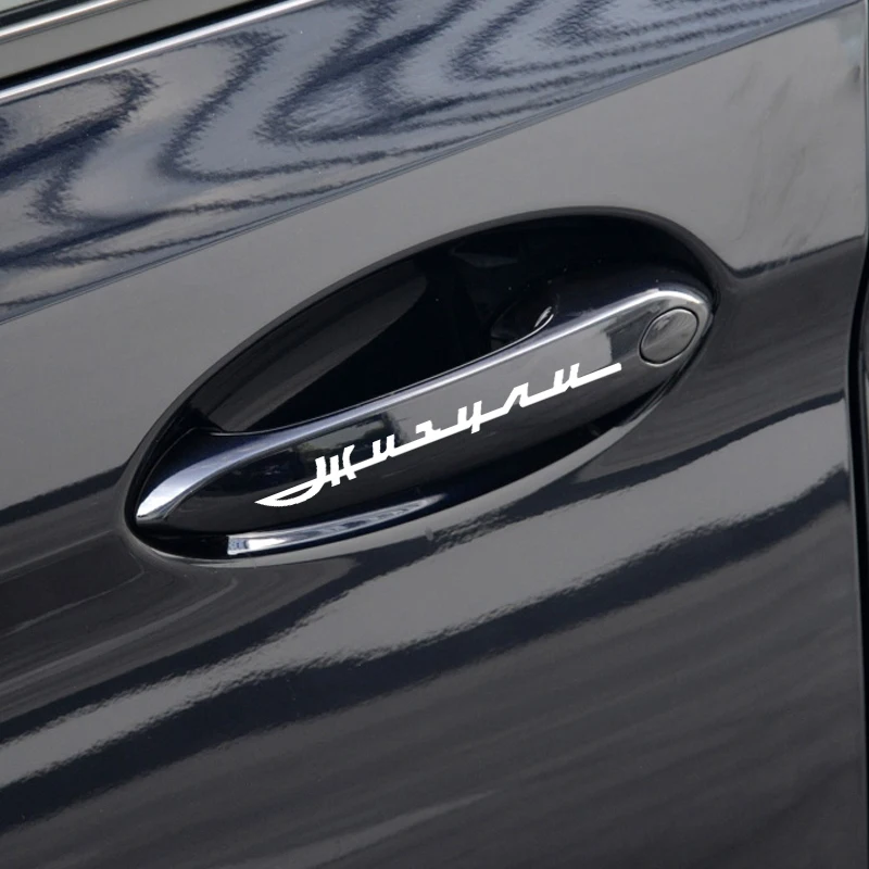 Черные красные белые синие виниловые наклейки на дверную ручку автомобиля для lada