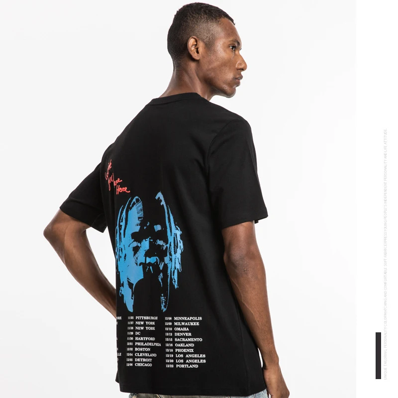 Трэвиса Скотта астромира тур футболка мужская хип-хоп Уличная 100% хлопок топ