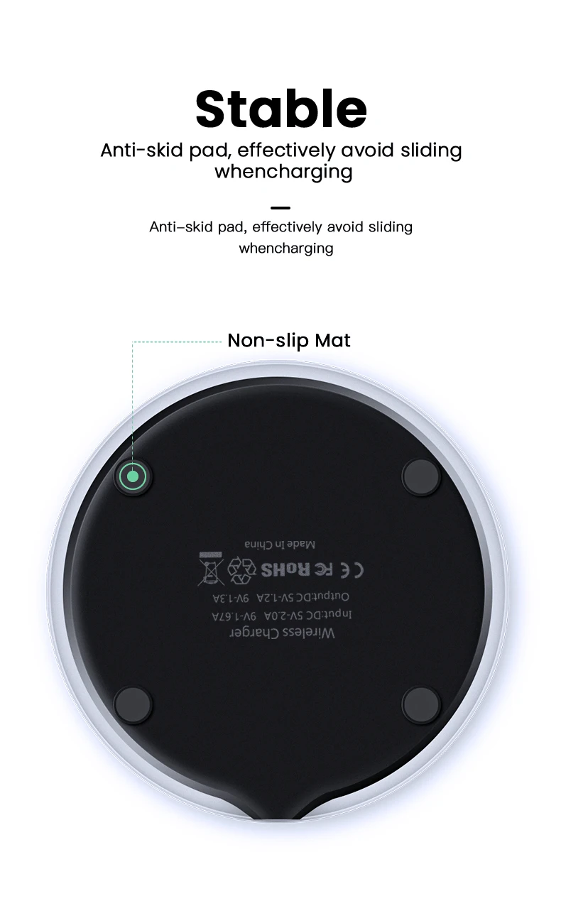 IONCT 10 Вт Быстрое Qi Беспроводное зарядное устройство для iPhone 11 pro X XR XS Max 8 USB беспроводная зарядка для samsung зарядное беспроводной коврик