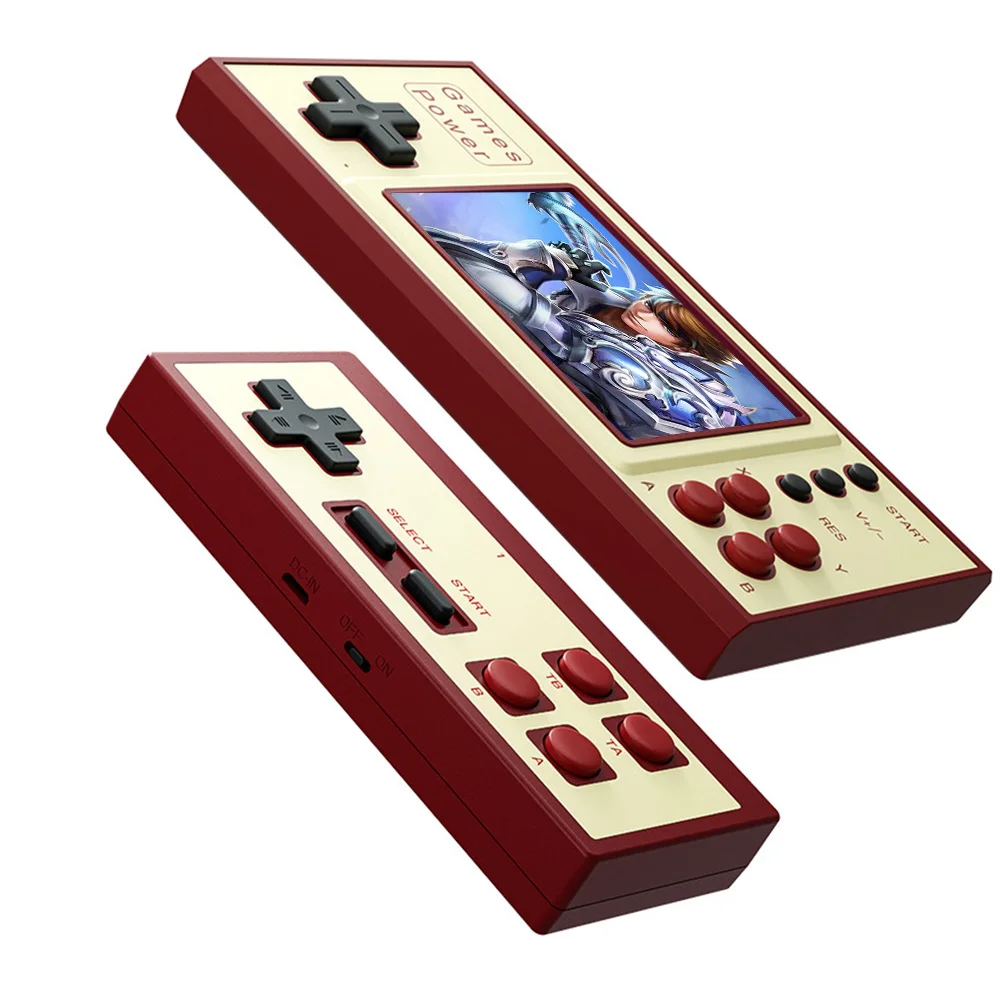 

Retro Portable Handheld Video Game Console Kids Gaming Player Built-in 500 Games with Handle Charging Cable