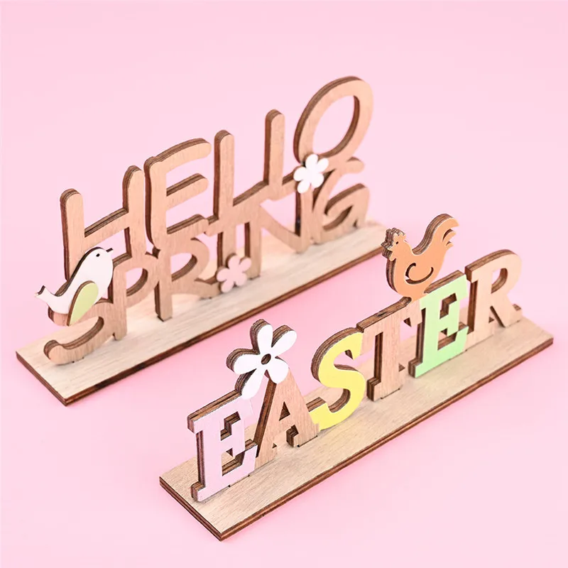 Горячие Пасхальный кролик деревянный кулон Деревянное яйцо кролика висит