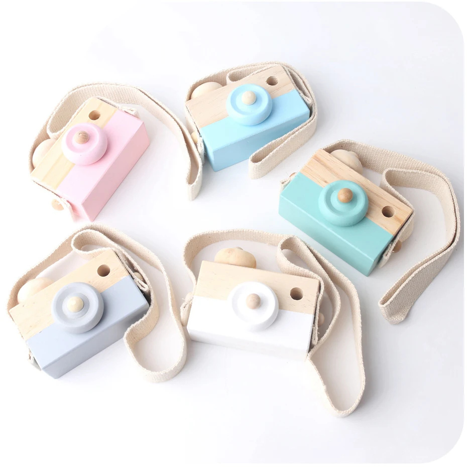 Let's make 1 шт. детская деревянная игрушечная камера модная подвеска для маленьких