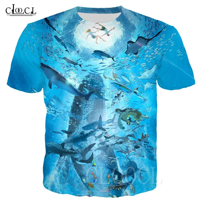 Футболка Мужская/Женская с 3D принтом горба Кита/рыбы|Мужские футболки| |