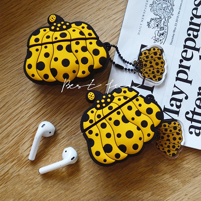 

Yayoi Kusama Shockproof Cover apple airpods Pro 1 2 3 Earphone Case Bluetooth Wireless Protect Box Cute Pumpkin Earphone Bag