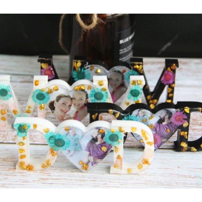 Одежда для мамы папы и письмо фоторамка смолы литейная форма День Святого