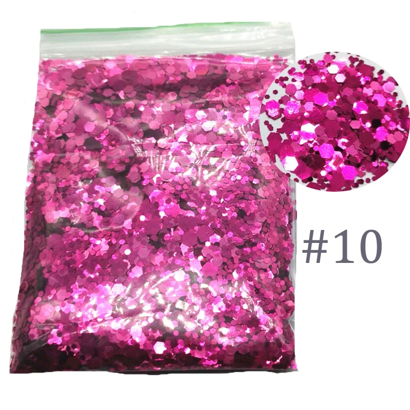 

3sizes Iridescent Chunky Glitter Mix Nail Art 50g. Loose Polyester Glitter, Rainbow Fish Holographic Craft Glitter,uy6