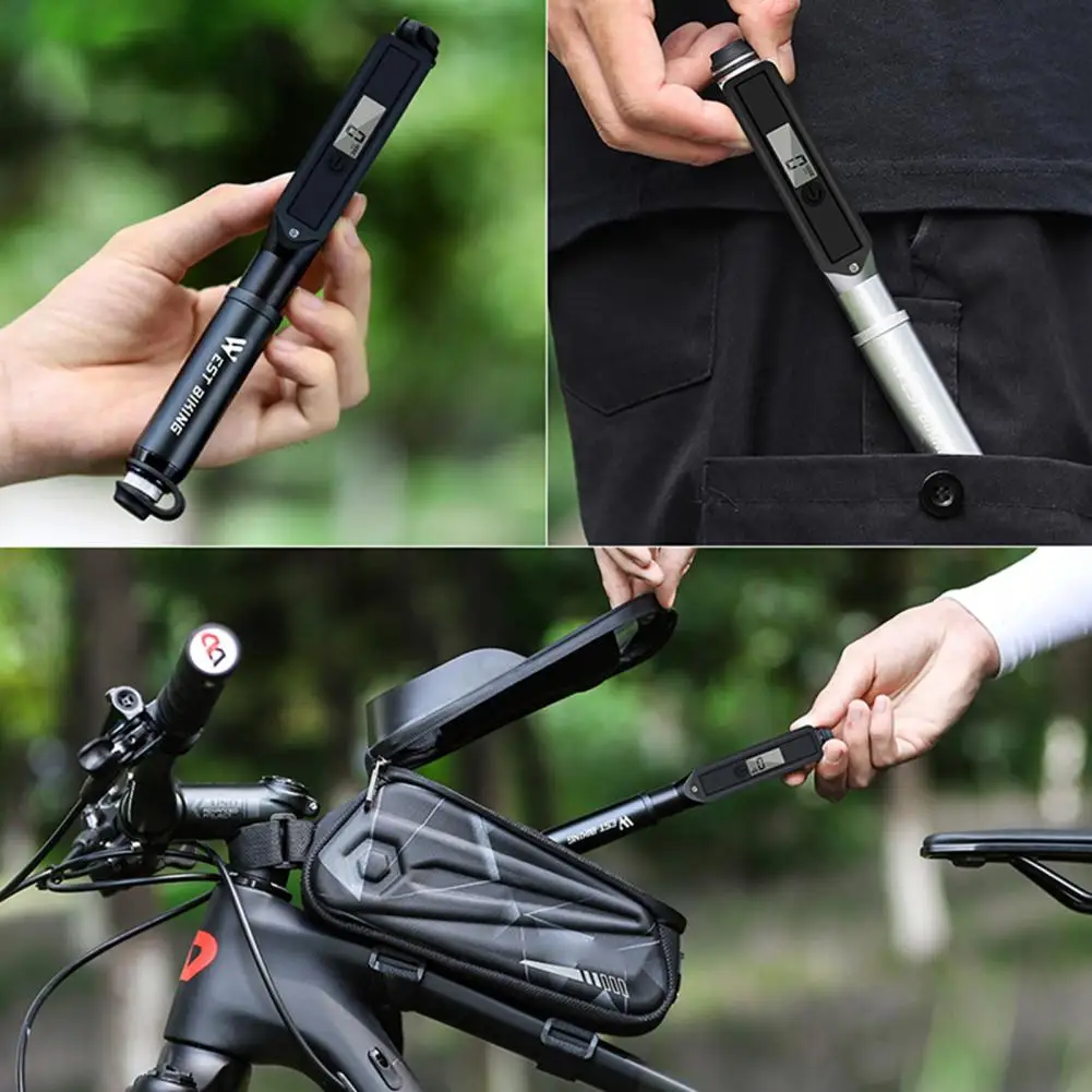 Пылезащитный компактный велосипедный насос с электронным барометром