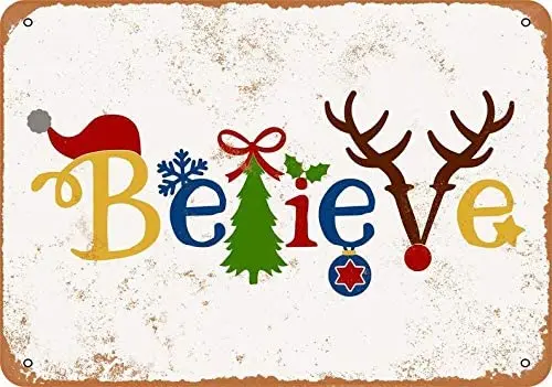 

Металлический жестяной знак, надпись «верьте», 20 х30 см