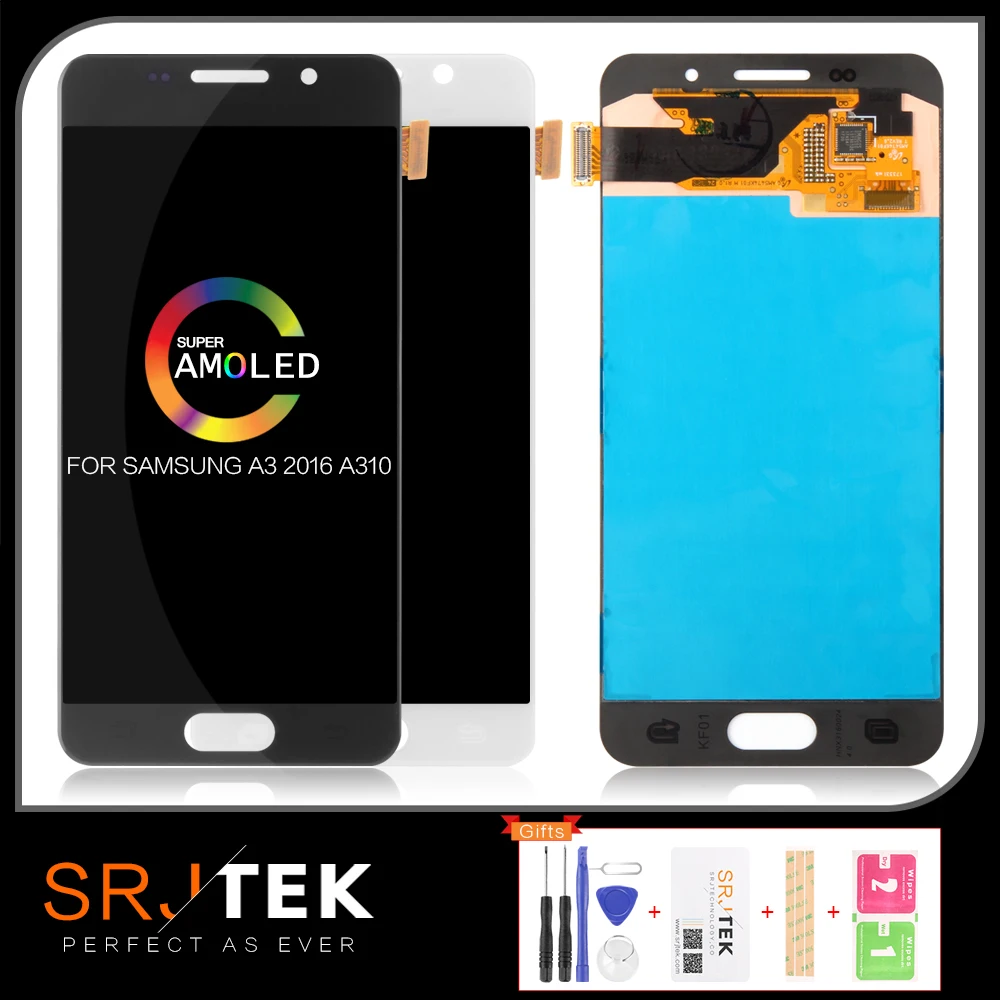 ЖК дисплей AMOLED/TFT для SAMSUNG Galaxy A3 2016 дигитайзер сенсорного экрана A310 A310F SM