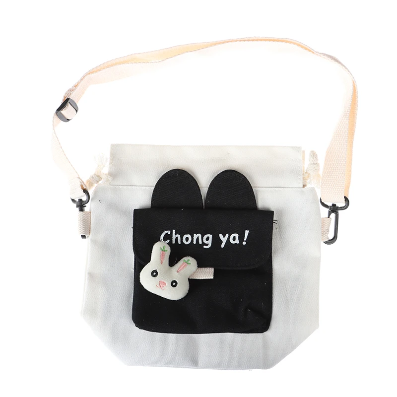 

1PCS Women Letter Pinted Shopping Bags Cartoon Kawaii Drawstring Cute Students Tote Canvas Bag