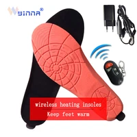 new 2000mah unisex electric heated insoles remote control foot warmer insoles rechargeable heating shoe inserts pad mat