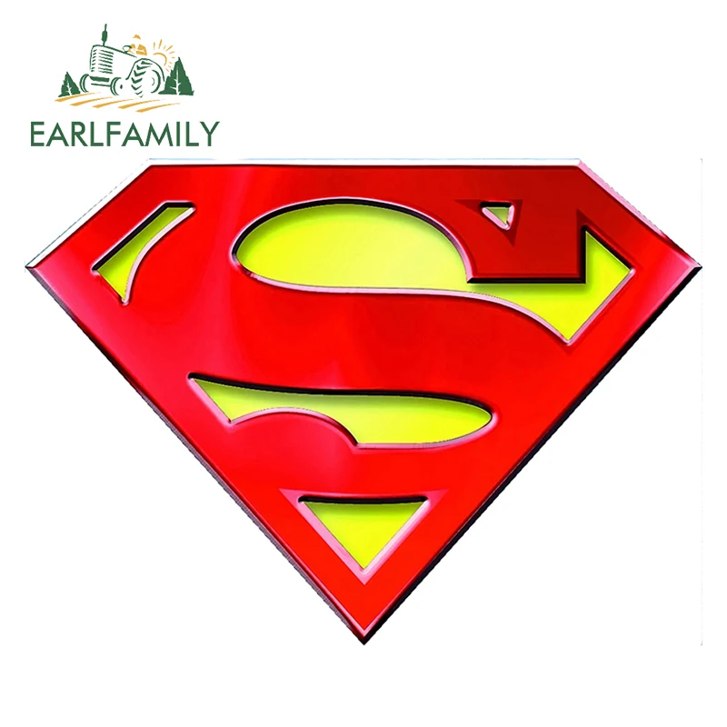 EARLFAMILY 13 см x 13 см 3D классные наклейки на автомобиль Супермен логотип супер герой переводная Наклейка для окна заднего лобового стекла автомобиля стикерная наклейка