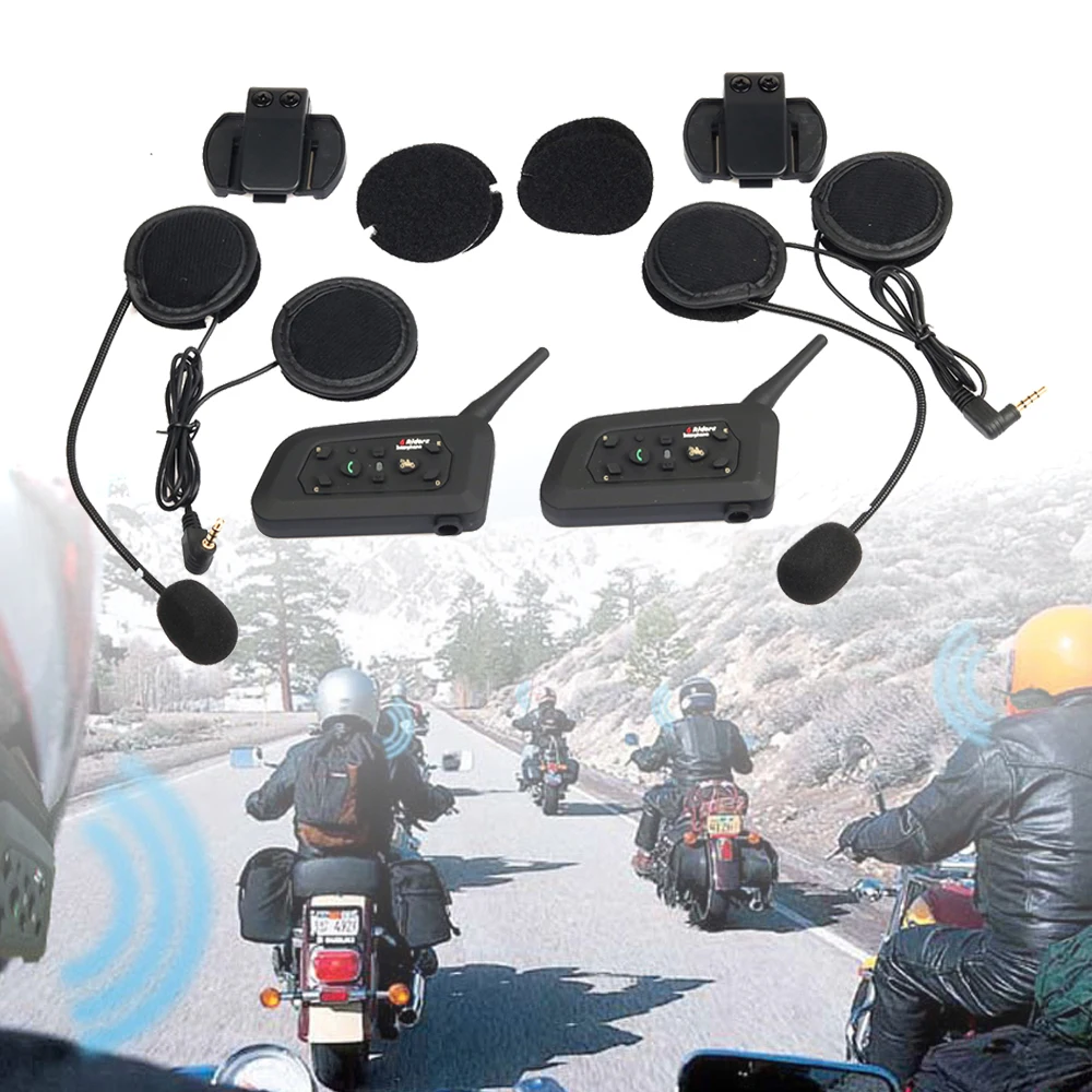 Bluetooth гарнитура для мотоциклетного шлема интерком 6 водителей BT беспроводной MP3