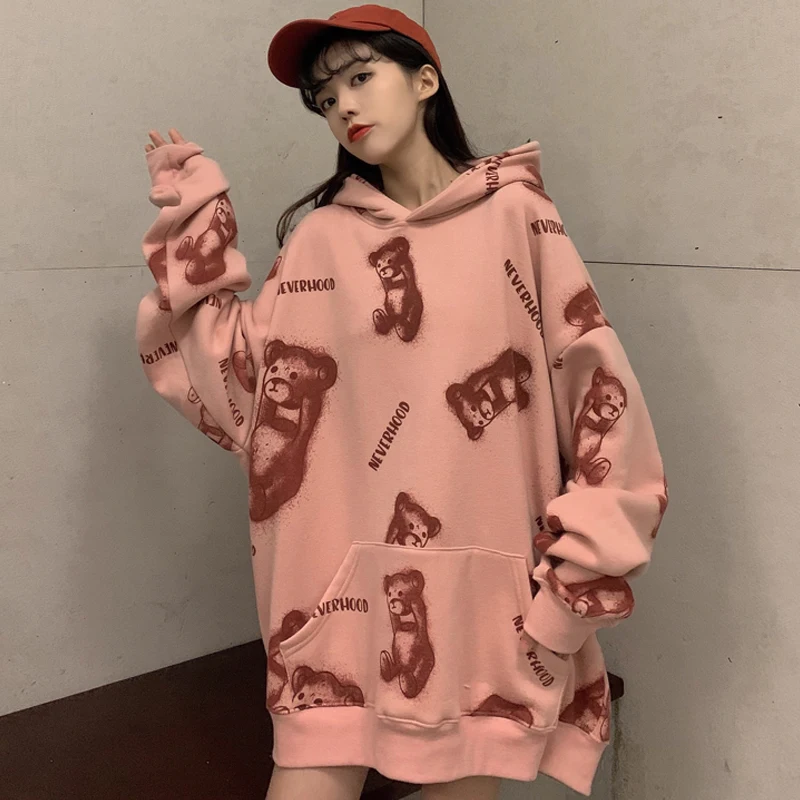 

Thick Autumn Gothic Hoodie Women Harajuku Streetwear Sweatshirt Women Hooded Long Sleeve Oversized Loose Casual Vintage Pullover