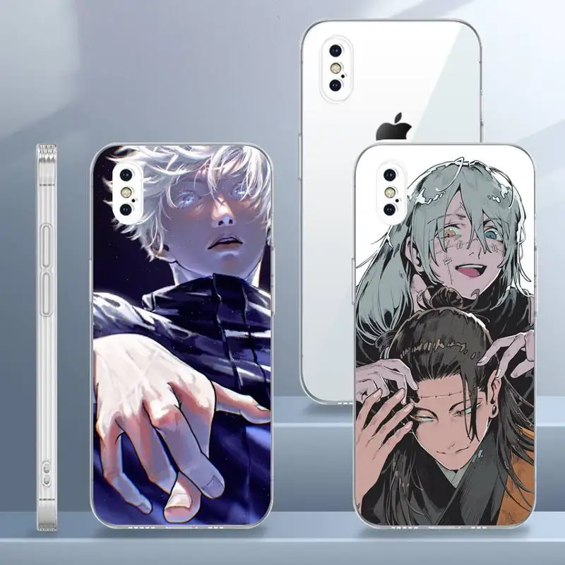 

Jujutsu Kaisen Anime Cartoon Japanese Phone Case Transparent For iPhone 13 12 Mini 11 Pro X XR XS Max 7 8 6 6s Plus SE Cover