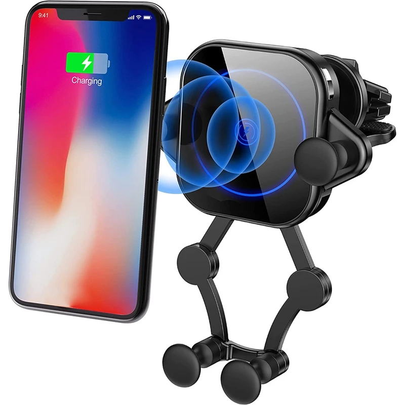 Беспроводное Автомобильное зарядное устройство 15 Вт автомобильное зажимное Qi