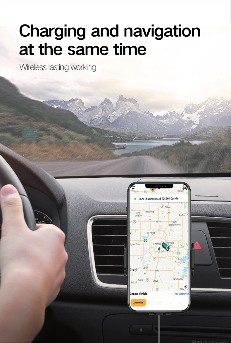 

Fast 15W Car Phone Wireless Charger Holder Smart Magnetic Car Mount Wireless Charging For Iphone 12 Magsafe