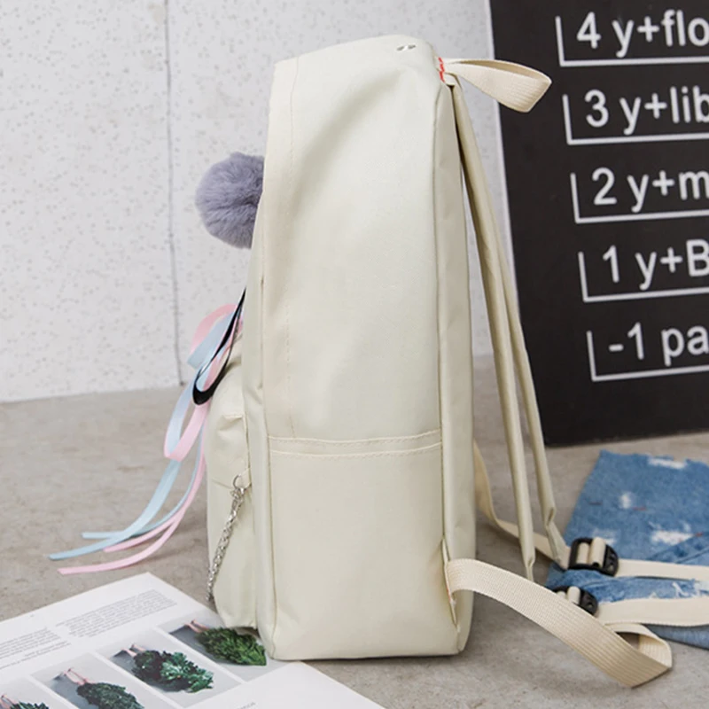 4 шт./компл. холщовые школьные сумки женские лента для рюкзака цепь рюкзак детей