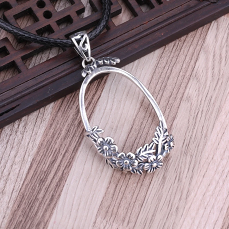 

Арт Деко стерлингового серебра 925 полукрепление кулон подходит 20x29 мм овальный кабошон Янтарный Агат бирюза Установка оптовая продажа