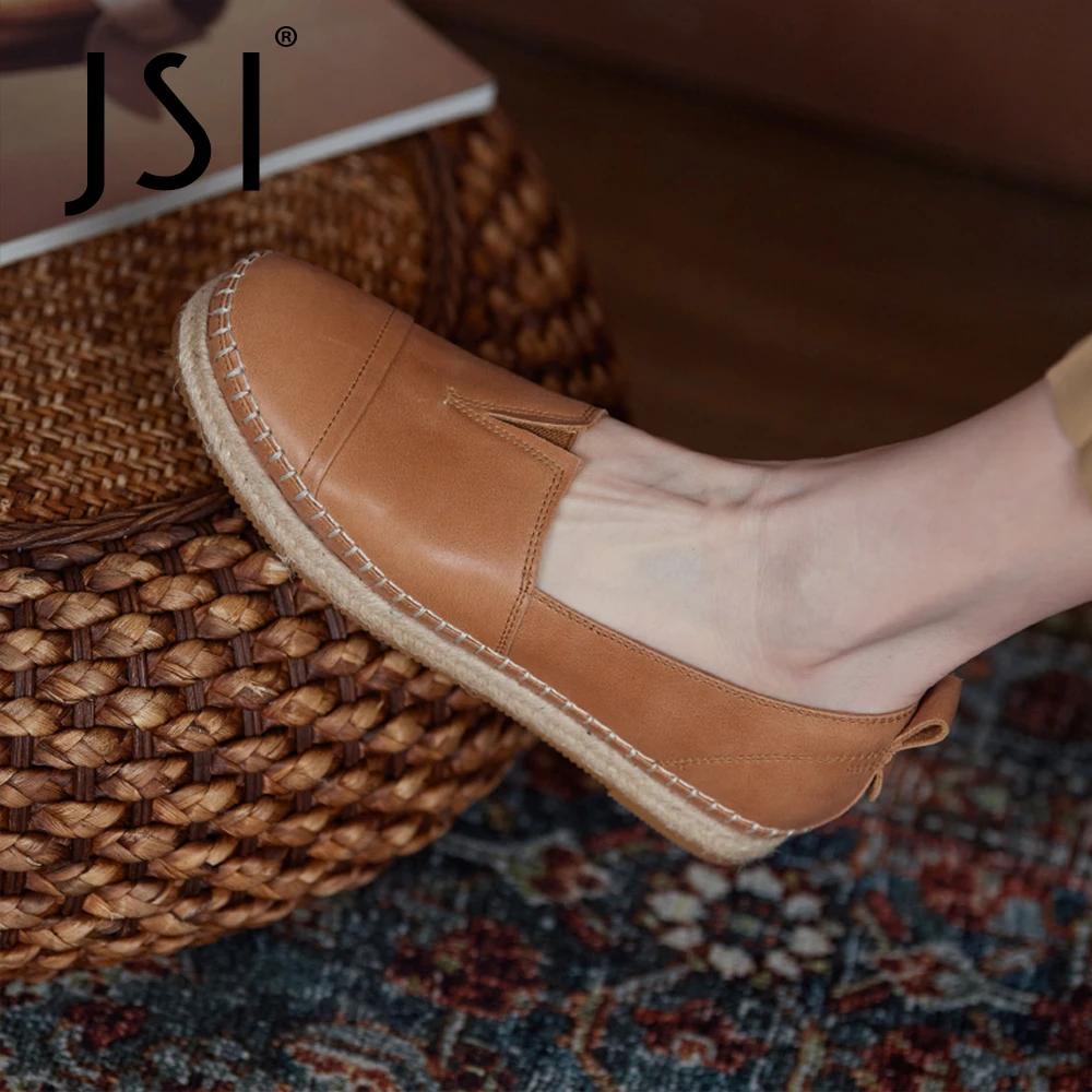 

Лоферы JSI женские из натуральной кожи на плоской подошве, без застежки, с круглым носком, удобная повседневная обувь для ходьбы, JO960