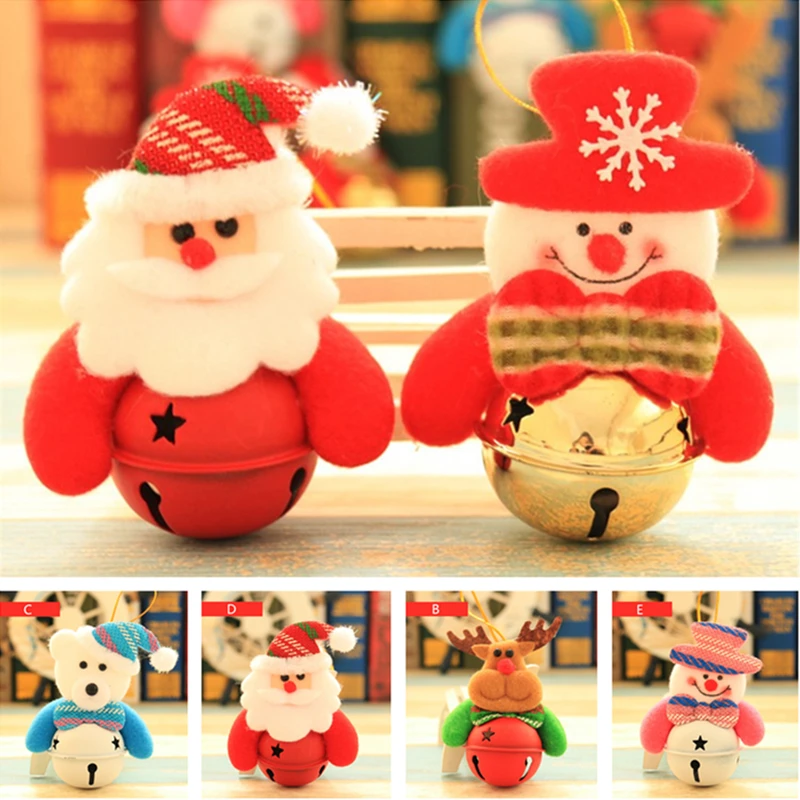 

8PCS Christmas Decoration Pendant Accessories Christmas Tree Doll Bells Santa Claus Snowman Bell Pendant Christmas Supplies
