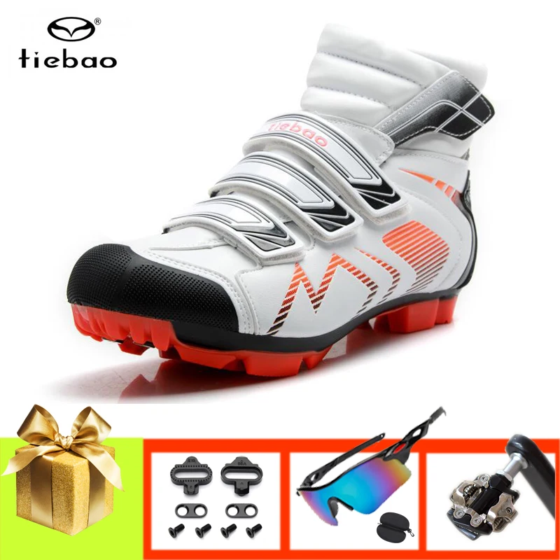 TIEBAO Winter Cycling Shoes Sapatilha Ciclismo Mtb SPD Racing Bicycle Sneakers Self-locking Breathable Outdoor Mtb Bike Footwear