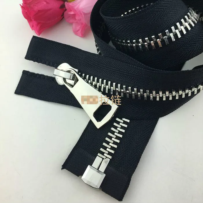 10 # Высококачественная открытая молния золотистая серебристая металлическая