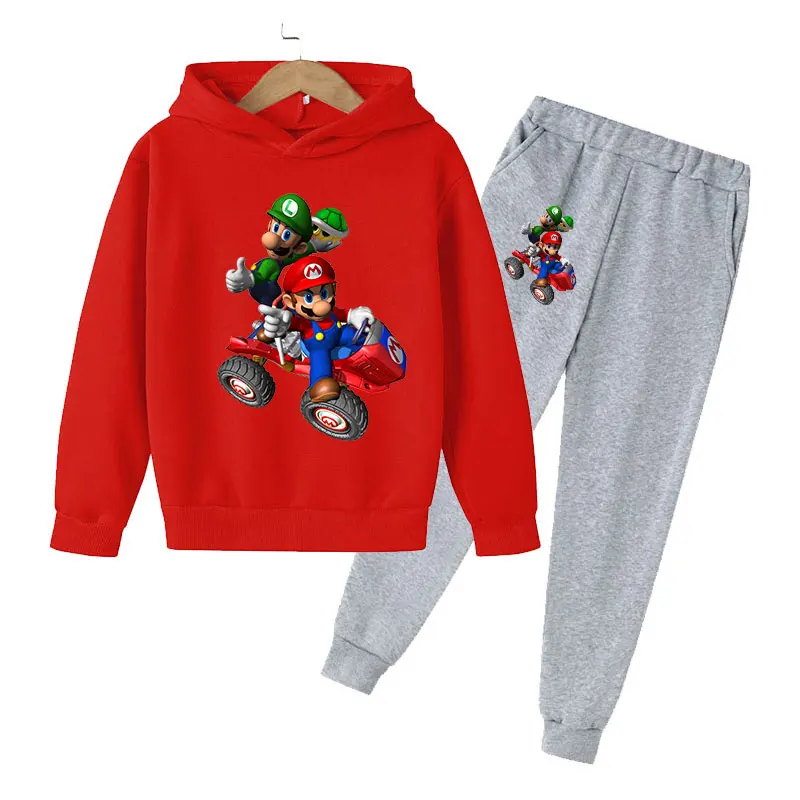 

Super Mario Children's Birthday Gift Sports Hoodie Set Cotton + Pants Children's Clothing Spring and Autumn Boys and Girls4-14T