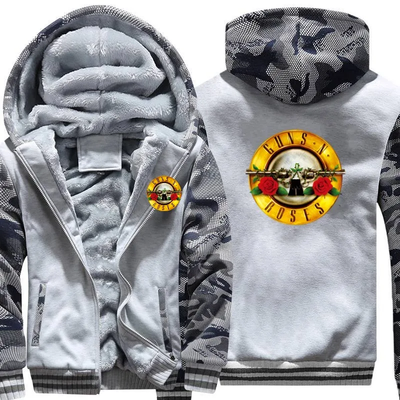 Мужская стеганая куртка с капюшоном свитшоты Guns N Roses 'Roses и новые мужские
