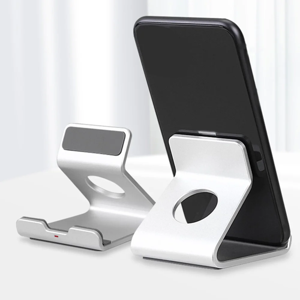 

1pc Desktop Phone Holder Universal Phone Tablet Stand Storage Rack (Silver)