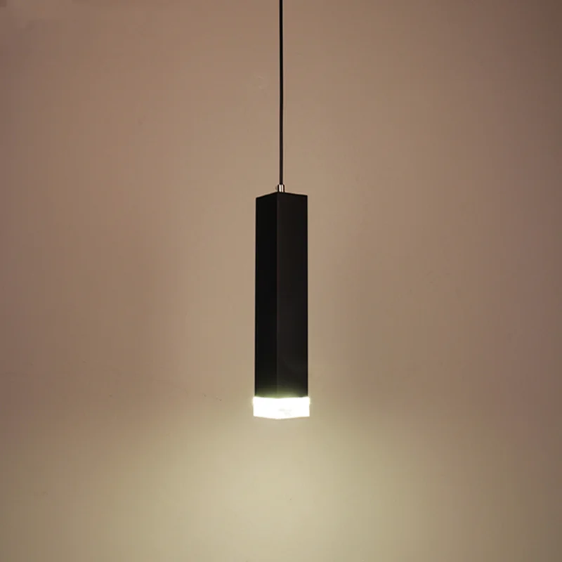 Lámpara colgante de cilindro de luces LED regulable, para cocina, comedor, tienda, Bar, decoración, cordón, iluminación de fondo