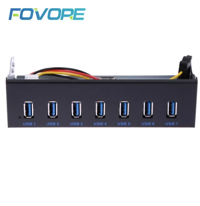 Передняя панель для компьютера с 7 портами USB 2 0 3 Hub 5Gbs 5 25 &quotCD-ROM Drive Bay CD ROM +